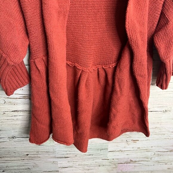 April Cornell wool blend cardigan sweater orange size xs - Picture 2 of 9